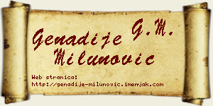 Genadije Milunović vizit kartica